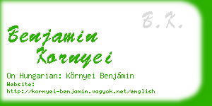 benjamin kornyei business card