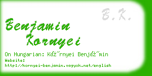 benjamin kornyei business card